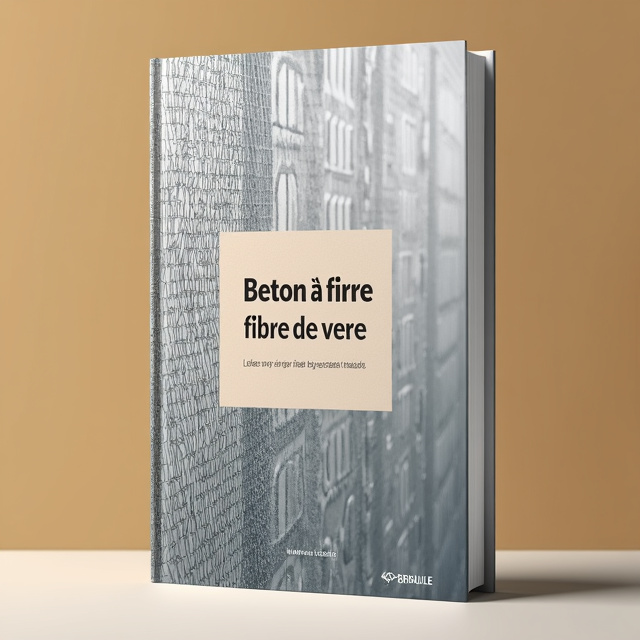 The cover features a close-up image of fiberglass mesh, forming an interesting and textured pattern. The title, "Béton à fibre de verre," is placed centrally, with the word "fibre" highlighted in a bold and contrasting color. The background is a solid color, adding simplicity and allowing the focal point to stand out.