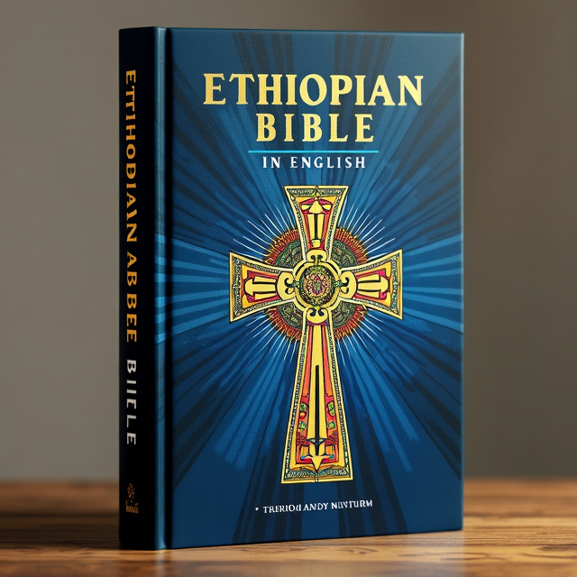 The cover features a striking image of an Ethiopian cross, intricately designed and adorned with vibrant colors and patterns. The cross is placed in the center of the cover, surrounded by rays of light that symbolize divine illumination. The background is a rich blue shade, symbolizing spirituality and tranquility.