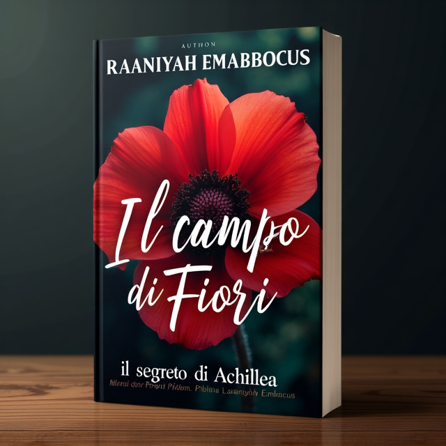 The cover features a close-up image of a red Achillea flower against a dark background. The flower petals are depicted as if they are crying blood, representing the guilt and conflict experienced by the protagonist, Milena Clori Pribylova, a polka dancer. The image is visually striking and emotive, capturing the essence of the story.