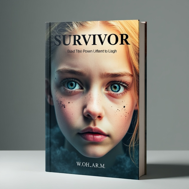 The cover features a close-up image of a person's face with a mixture of emotions, capturing the essence of the book's title "Survivor." The background is a soft gradient of colors, symbolizing the journey from darkness to light.