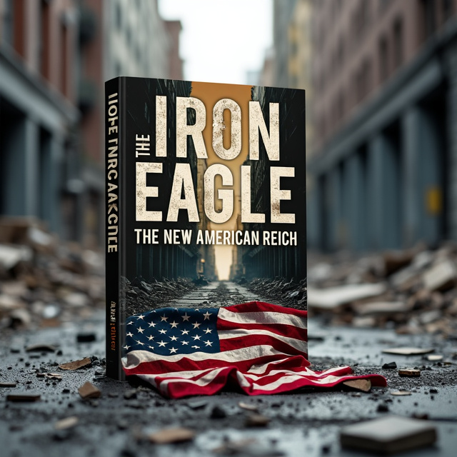 The cover features a ruined street with intact skyscrapers in the background. A crumpled, torn American flag lies on the debris-covered street, slightly off-center. The scene gives a sense of action and adventure with the building debris emphasizing the chaotic environment.