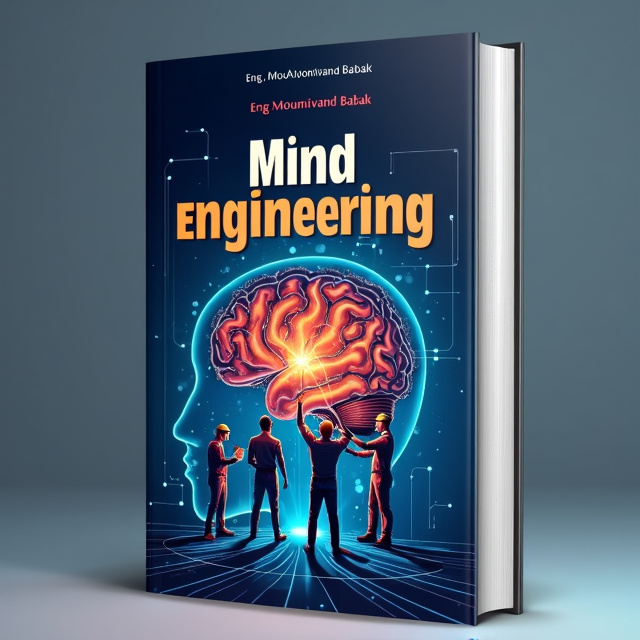 The cover features a vibrant image of multiple engineers working on the brain, symbolizing the concept of mind engineering. The engineers are depicted in various poses, showcasing their expertise and dedication.