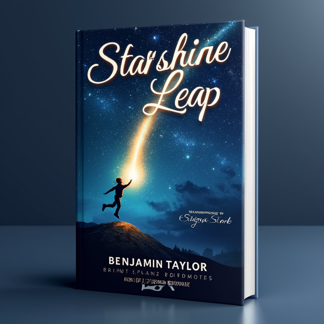 The cover features a stunning image of a shooting star streaking across a dark sky, with a silhouette of a person leaping towards it. The image is set against a backdrop of sparkling stars, creating a sense of wonder and excitement.
