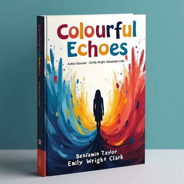 The cover features an abstract painting with vibrant colors and bold brushstrokes that create a sense of movement and energy. In the center, there is a silhouette of a person, surrounded by echoes in various colors. The overall style is modern and dynamic.