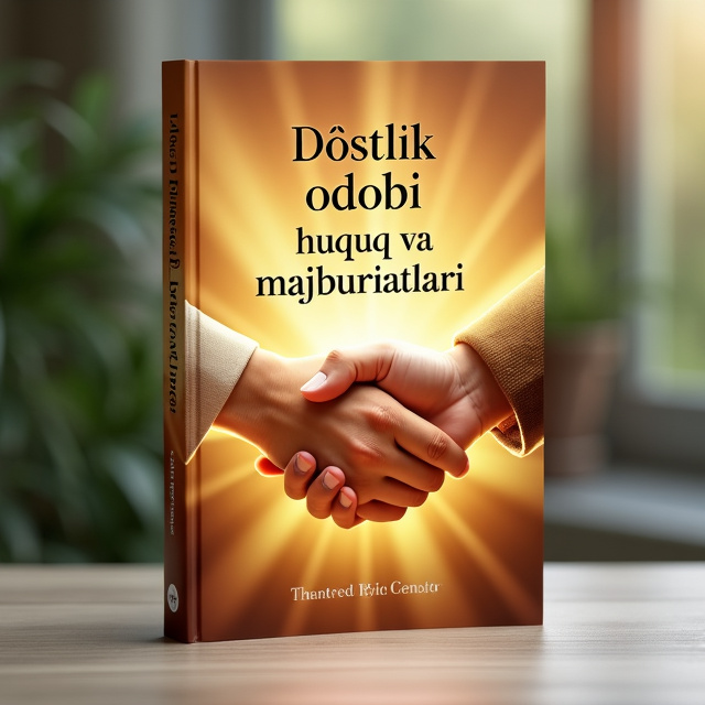 The cover features a close-up image of two hands shaking, symbolizing friendship and trust. The hands are surrounded by a glowing light, representing the divine nature of the book's content. The background is a soft gradient of warm colors, creating a sense of warmth and spirituality.