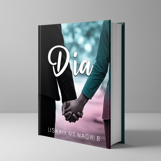 The cover features a close-up image of a couple holding hands, with a blurred background of a wedding ceremony. The image is in black and white, except for the couple's hands, which are colored in pink and blue to represent the romantic element of the story.
