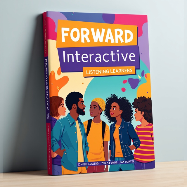 The cover features a bold and vibrant background with a mix of colorful abstract shapes and patterns. In the center, a group of diverse individuals is depicted, representing the target audience for the book. Each person is engaged in active listening, shown through their focused expressions and body language.