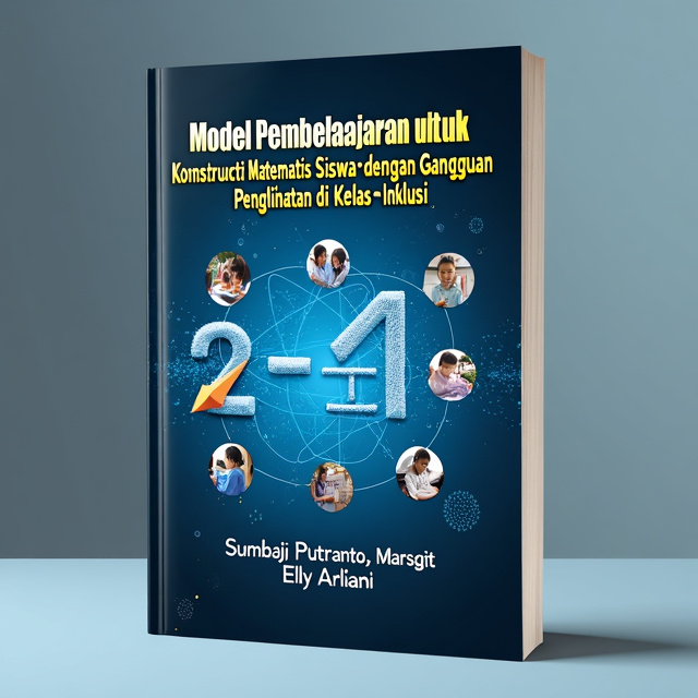 The cover features a striking visual composition with a background in shades of blue, representing the book's genre of science and technology. In the center, there is a stylized mathematical equation constructed using the numbers and symbols of mathematics, emphasizing the book's focus on mathematical skills. Surrounding the equation, there are images of students with visual impairment engaged in mathematical activities, highlighting the book's content on teaching math to students with visual impairments in inclusive classrooms.