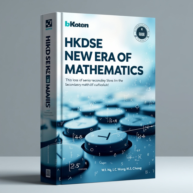 The cover features a close-up image of a calculator, with mathematical symbols and equations overlaying the image. The background is a gradient of blue and white, representing the senior secondary math curriculum.