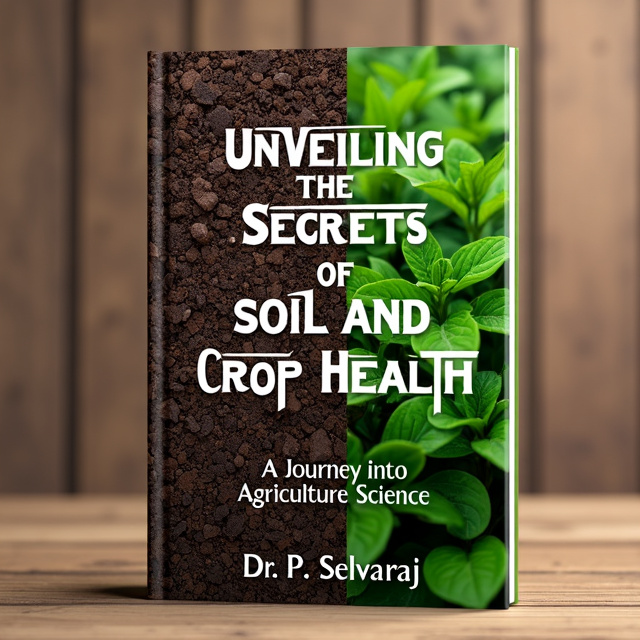 The cover features a split image with rich, healthy soil on the left side and lush, thriving crops on the right side. The soil is depicted with various shades of brown, and the crops are vibrant greens. The imagery is realistic and detailed, showcasing the beauty and vitality of both the soil and crops.