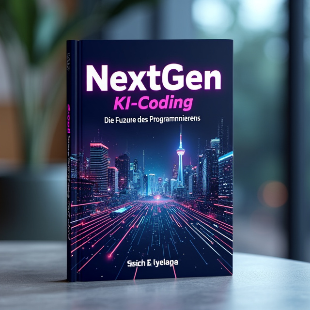 The cover features a futuristic cityscape with abstract lines and shapes representing coding patterns and algorithms. The cityscape is depicted in vibrant colors, creating a sense of energy and excitement.