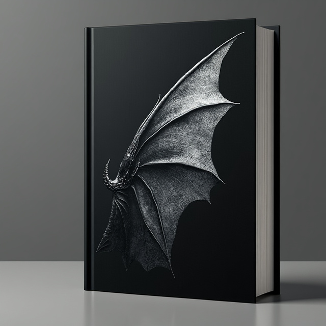The cover features a close-up image of a black and gray wing, resembling a bat wing, against a dark background. The wing is placed diagonally across the cover, creating a sense of movement and mystery.