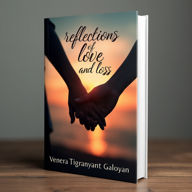 A close-up image of two intertwined hands, one representing love and the other representing loss, with a soft and dreamy filter applied. The background is a blurred image of a sunset, symbolizing the emotional journey of the characters. The title is placed at the top in elegant, flowing script, while the author's name is displayed at the bottom in a clean and modern font.