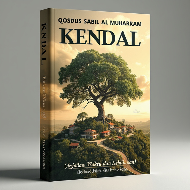 The cover features a captivating image of a Kendal tree surrounded by a small modern residential area, capturing the essence of time travel and life's journey. The image is complemented by the addition of the Bengawan Solo river, adding a touch of serenity to the overall composition.