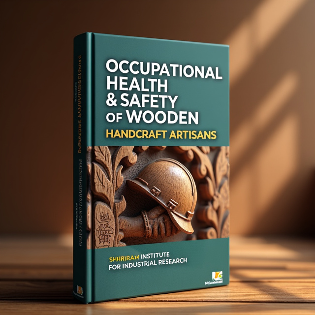 The cover features an intricate wooden carving of an artisan's hand holding a safety helmet. The carving is placed against a subtle brown background, with rays of light filtering through the gaps in the carving.