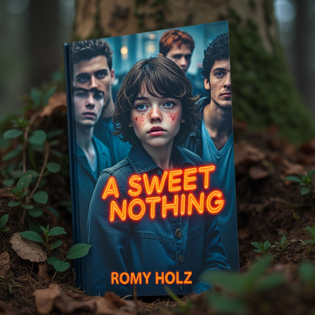 The cover features a dark and intense scene, with five people in the foreground. In the center, there is a girl with short brown/blond hair and freckles on her nose. To her left, a larger guy with curly brown hair and tan skin. To her right, a taller guy with dark curly hair and bright skin. Behind them, there is a guy with orange hair, bright skin, and freckles on his face. Next to him, a guy with brown hair and freckles on his face. The composition creates a sense of action and intensity.