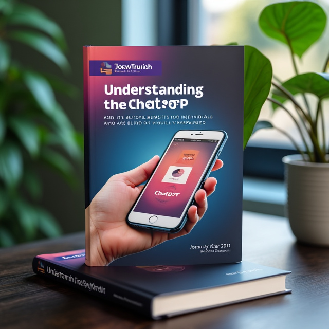 The cover features a close-up image of a person using a smartphone with a screen displaying the ChatGPT logo. The person has a smile on their face, signifying the benefits and positive impact of the technology. The image is set against a vibrant background that represents technology and innovation.