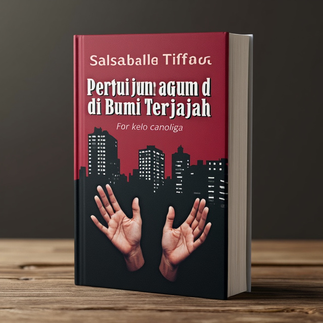 The cover features a colonial city scene in the background, with European-style buildings towering over the foreground. In the foreground, there are neglected hands symbolizing oppression. The color scheme is primarily maroon and dark gray, with black as an additional color for contrast.