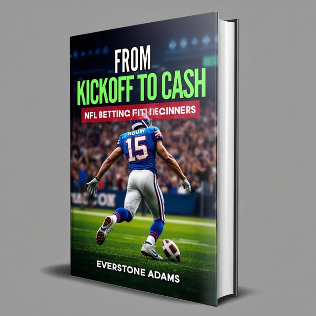 The cover features a dynamic image of a football player in action, mid-kickoff, against a vibrant background of a stadium filled with cheering fans. The title is placed prominently at the top, in bold and eye-catching typography. The author's name is shown at the bottom, in a more subtle font.