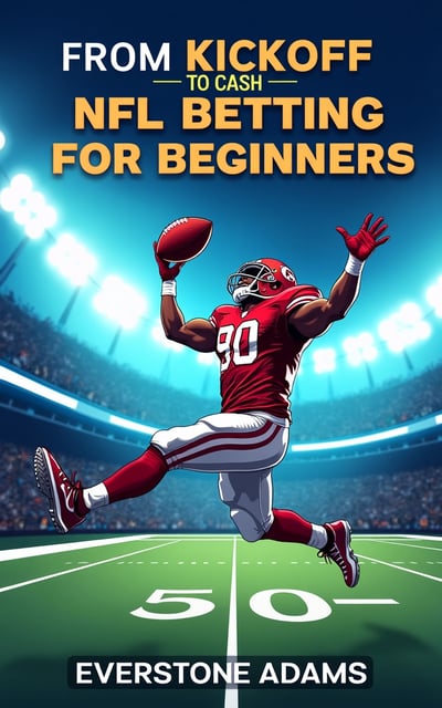 The cover features a dynamic illustration of a football player leaping in the air, catching a football, with a stadium crowd and bright lights in the background. The player is shown in mid-action, capturing the excitement and anticipation of the sport.