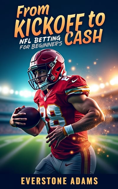 The cover features a close-up image of a football player holding a football with a dynamic motion blur effect. The player is surrounded by vibrant sparks of energy and a background of stadium lights. The title is placed at the top in bold, uppercase letters, with the author's name shown at the bottom in a more elegant font.