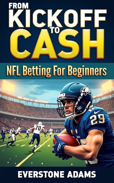 The cover features a close-up image of a football player in action, with the focus on the player's intense expression and determination. The background consists of a vibrant and dynamic illustration of a football field, with charging players and cheering fans, creating a sense of excitement and anticipation.