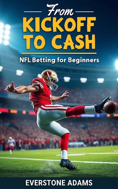 The cover features a close-up image of a football player in action, kicking the ball. The player is captured mid-kick, with his leg extended and the ball suspended in the air. The background is a vibrant stadium filled with cheering fans, creating a sense of excitement and anticipation.