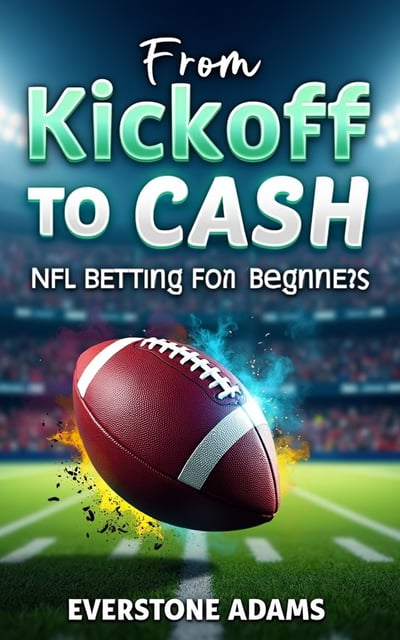 The cover features a close-up image of a football being kicked, with the motion captured in mid-air. The football is surrounded by vibrant colors, representing the excitement and energy of the NFL. In the background, there is a stadium filled with cheering fans, adding to the atmosphere of anticipation and thrill.