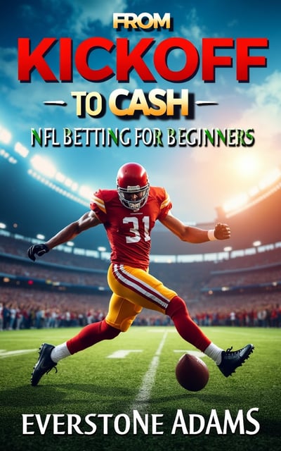 The cover features a dynamic image of a football player in action, mid-kickoff, against a vibrant background of a stadium filled with cheering fans. The title is placed prominently at the top, in bold and eye-catching typography. The author's name is shown at the bottom, in a more subtle font.