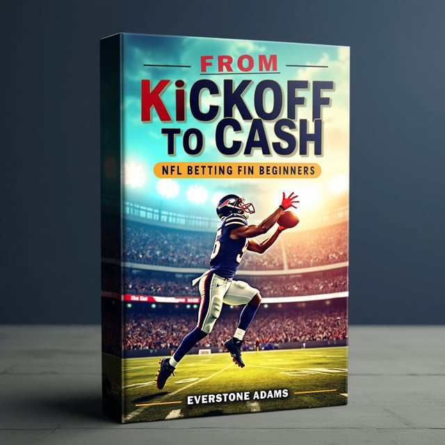 The cover features a dynamic image of a football player in action, leaping in the air to catch a ball. The player is surrounded by vibrant, energetic colors, with a backdrop of a stadium filled with cheering fans. The title is prominently displayed at the top of the cover and the author's name is placed at the bottom.