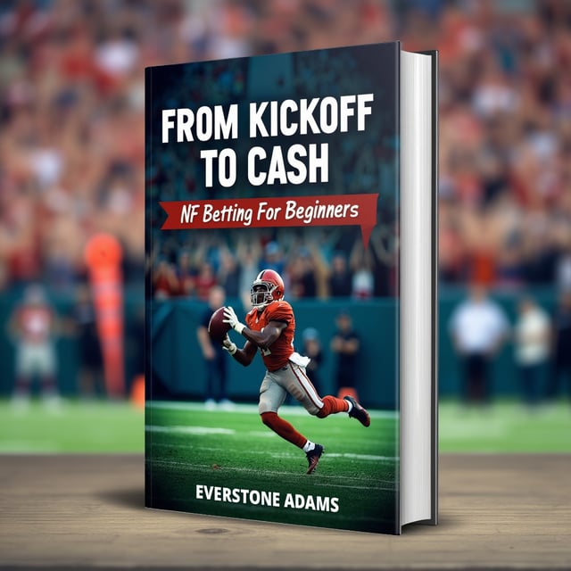 The cover features a close-up image of a football player in action, with a blurred background of a stadium filled with cheering fans. The player is seen jumping in the air, reaching for the ball, creating a sense of excitement and anticipation.