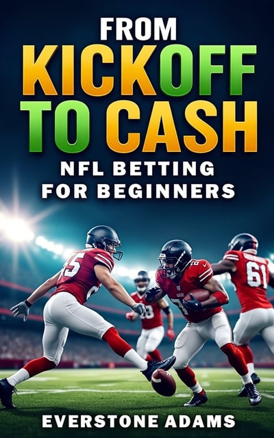 The cover features an intense and action-packed image of a football match, with players in motion, capturing the excitement and thrill of NFL betting. The title is prominently displayed in bold, vibrant letters, creating a sense of confidence and anticipation for readers. The author's name is positioned at the bottom, ensuring recognition.