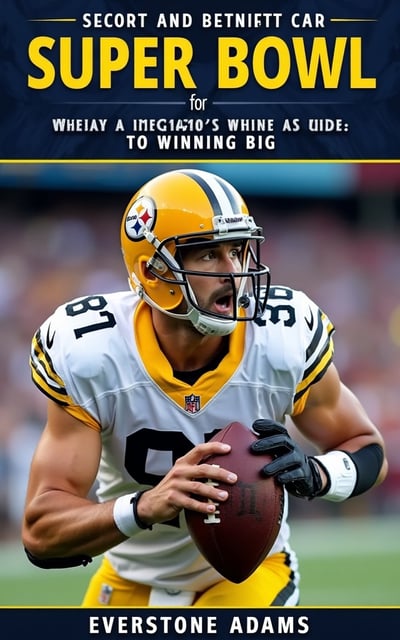 The cover features a close-up image of a football player, wearing a determined expression, in the midst of a play, with the stadium crowd cheering in the background. The player is shown holding a football, emphasizing the betting aspect of the book.