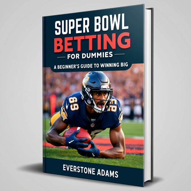 The cover features a close-up image of a football player, wearing a determined expression, in the midst of a play, with the stadium crowd cheering in the background. The player is shown holding a football, emphasizing the betting aspect of the book.