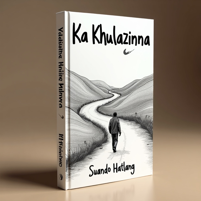 The cover features a sketch of a man walking against a backdrop of a winding road. The sketch is done in a minimalist style, with clean lines and simple details. The road symbolizes the journey of life, while the man represents the author's personal journey and growth.