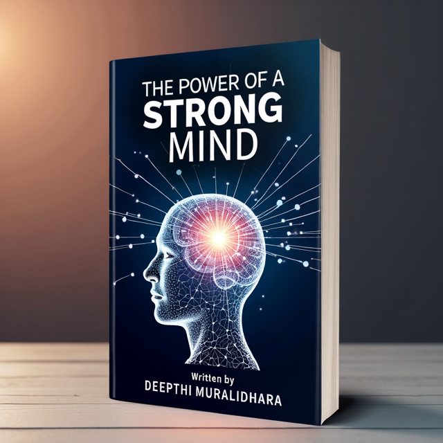 The cover features a stylized, abstract human head in the center, depicting interconnected neurons or geometric patterns. Light beams emanate from the brain, symbolizing enlightenment and strength. The background consists of a network of lines or digital patterns, giving the design a modern, dynamic feel.