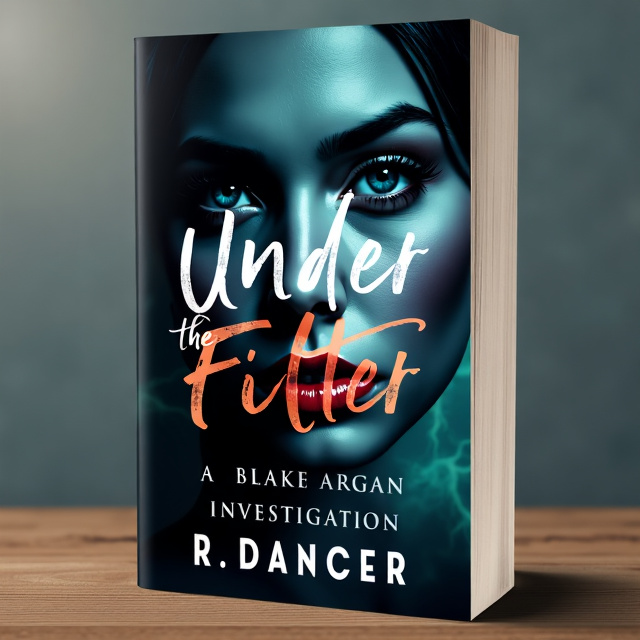 The cover features a close-up of a woman's face, partially obscured by a filter-like overlay. The overlay creates a sense of mystery and tension, with subtle hints of magic. The woman's eyes are intense, capturing the viewer's attention and conveying desire. The background is a dark, stormy sky, adding to the atmosphere of the book's genre.