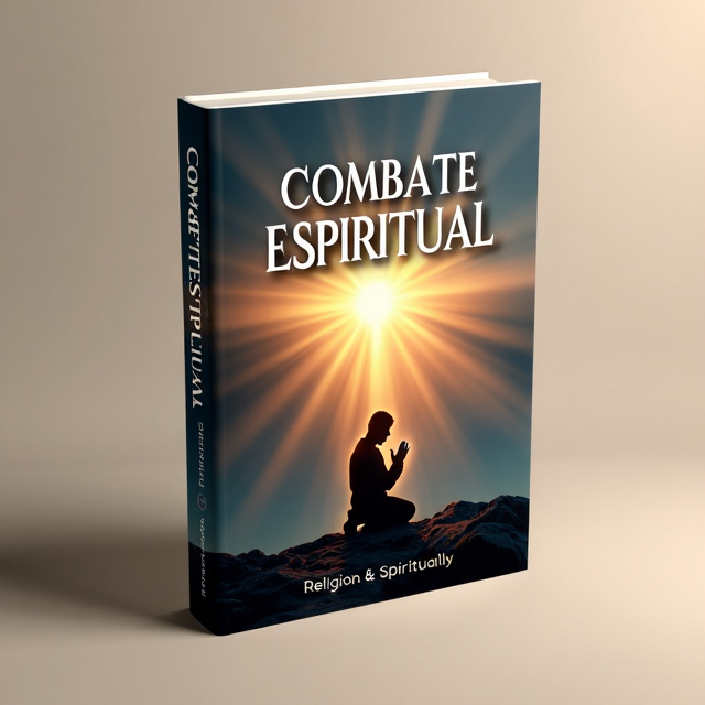 The cover features a serene background with a glowing sunrise, symbolizing the awakening of spirituality. In the foreground, there is an image of a person kneeling in prayer, demonstrating the theme of faith and spiritual combat. Rays of light emanate from the person, representing the internal strength gained through spiritual battles.