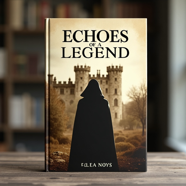 The cover features a faded, sepia-toned photograph of an old, majestic castle in the background. In the foreground, there is a silhouette of a figure wearing a cloak, looking back towards the castle. The figure is slightly transparent, giving a sense of mystery and echoes from the past.