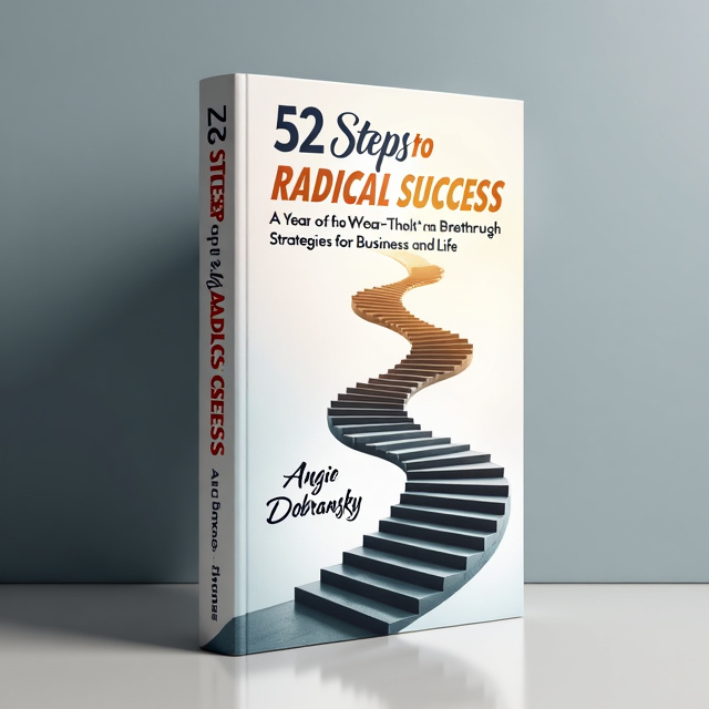 The cover features a spiral or helix staircase symbolizing a journey towards success. The staircase starts at the bottom left corner and ascends towards the top right corner of the cover. Each step on the staircase represents one of the 52 strategies for success.