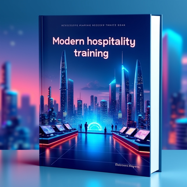 The cover features a futuristic cityscape with sleek, modern buildings and advanced technology. In the foreground, there is a training center with holographic displays and interactive simulations. The colors used are a combination of vibrant blues and purples, representing the sci-fi genre's sense of innovation and futurism.