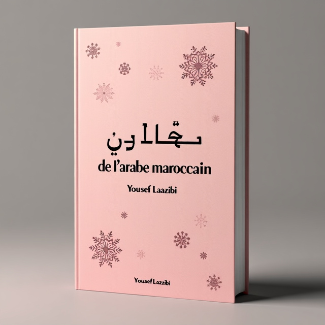 The cover features a simple, clean design with a soft pink background. In the center, there is a bold and elegant typography of the book title "Lexique usuel de l'arabe marocain" in a contrasting white color. Surrounding the title, there are faint illustrations of Arabic calligraphy, representing the language aspect of the book.