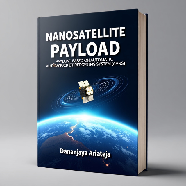 The cover features a striking image of a nanosatellite floating in space, with earth in the background. The satellite is shown transmitting signals using radio waves. The overall design has a futuristic and technological feel.
