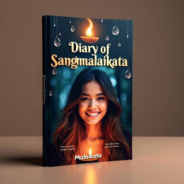 The cover features a small flame burning at the top of the design, symbolizing the passionate romance in the book. Below the flame, there are tear droplets falling, representing the emotional depth of the story. In the center of the cover, there is a young woman smiling, capturing the essence of youthful romance and fantasy.