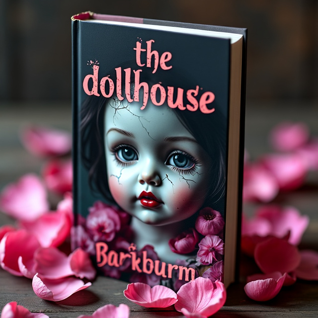 The cover features a close-up image of a broken porcelain doll, with cracks running across its face. The doll is surrounded by pink petals, symbolizing fragility and femininity. The overall style is dark and moody, evoking a sense of sadness and anger.