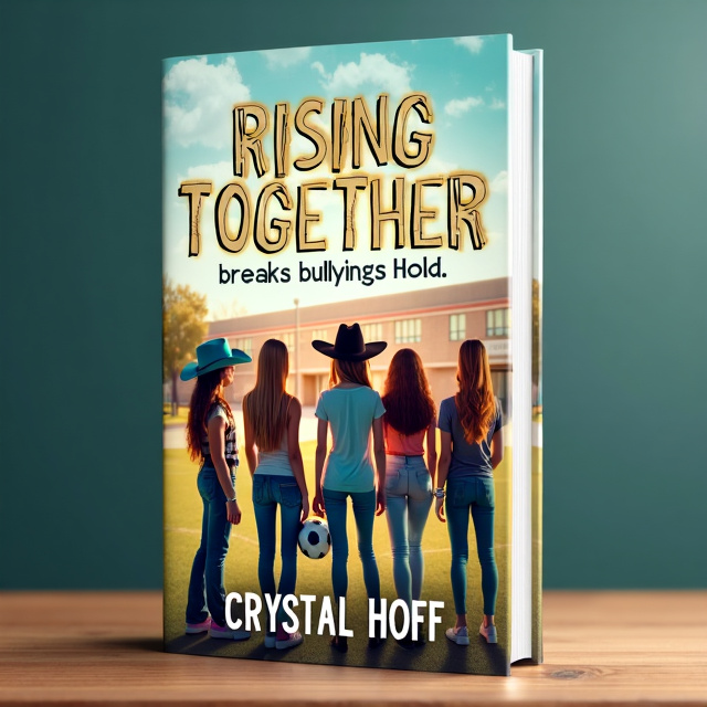 The cover features a collage-style design with a background of Clover Corner High School. In the foreground, there are five members of the Fab Seven, each representing their unique interests and personalities. Betsy the cowgirl is depicted with her lasso and light blue stetson, Dawn the athlete is shown with a soccer ball, Sara the fashionista is represented by a dress mannequin, Sandy the painter is depicted with a blank canvas, and Mia is shown wearing her grandmother's bracelet.