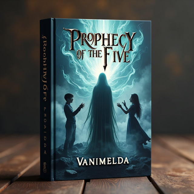 The cover features a dark and mysterious background with ethereal smoke and mist. In the center, there is a silhouette of Anechloto, surrounded by swirling magical energy. On one side of the cover, there is a figure representing the living world, while on the other side, there is a figure representing the Hefina Spectrum, both reaching out towards Anechloto. The overall tone is somber and evokes a sense of the unknown.
