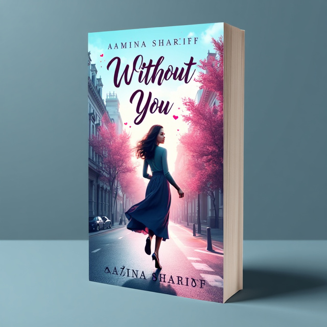 The cover features a young woman in a formal dress, rushing through a city street. The background is a mix of blue and pink hues, representing the book's girly and dreamy tone. There are also subtle black details, adding a hint of maturity to the design.