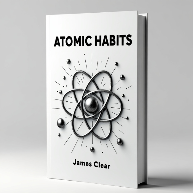 A central atomic symbol rendered in a metallic silver color, surrounded by smaller atoms of various sizes. Lines and subtle patterns extend outward from the central symbol, representing growth and transformation. The background is clean white, creating a minimalist look.