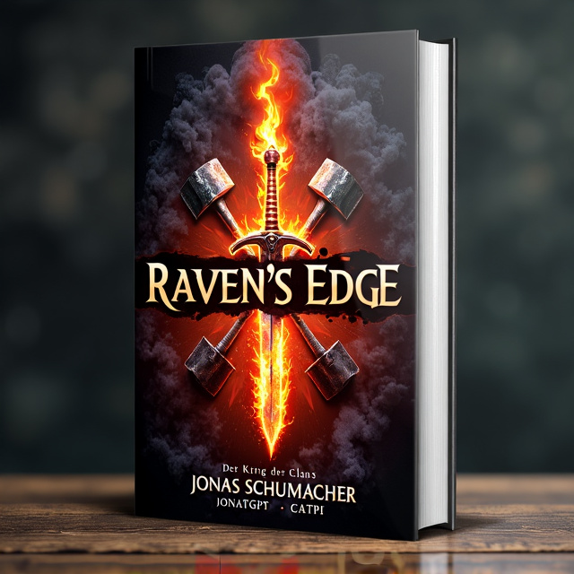 The cover features a dark and ominous background with a central focus on a fire sword, known as the Tarnklinge, surrounded by thundering hammers and a wind amulet. The sword is positioned vertically, with the hammers arranged in a circular formation around it, and the amulet above it, creating a sense of power and intensity.